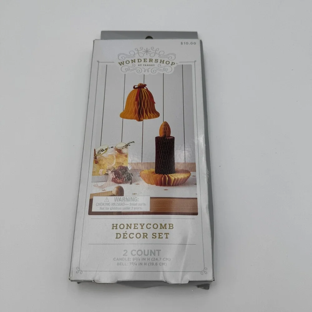 Wondershop Honeycomb Christmas Decor Candle Bell Paper Set NEW
